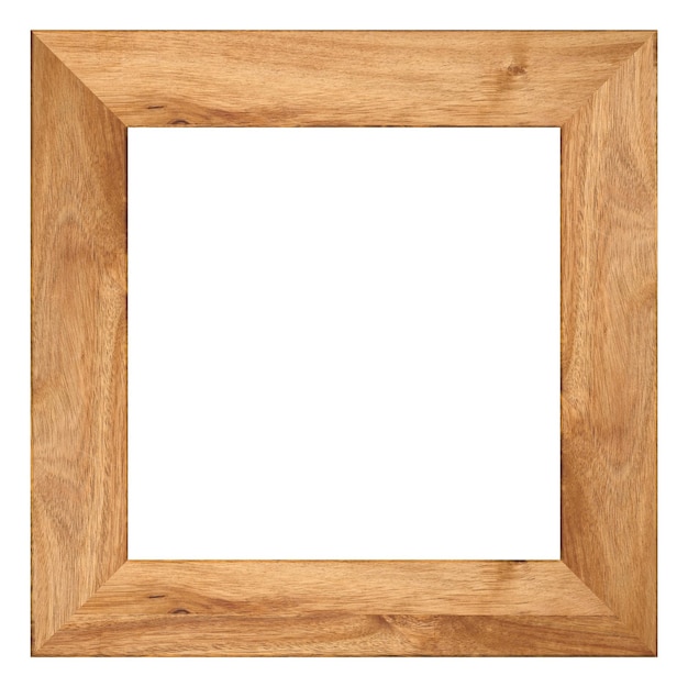 Blank vierkant bruin houten frame op een geïsoleerde achtergrond