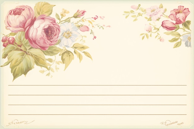 Blank vintage bloemen gevulde papier recept kaart achtergrond voor drukbaar digitaal papier kunst stationnaire en groeten kaart illustratie