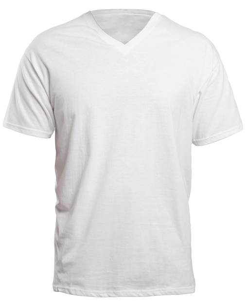 Premium Photo | Blank vneck shirt mock up template front view isolated ...