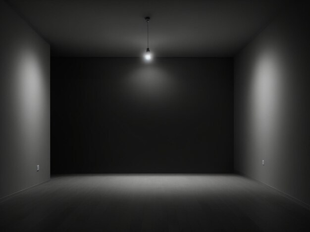 Blank wall and copy space in empty elegant dark room at night negative space