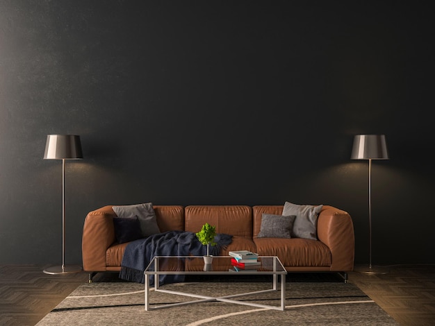 blank wall interior mock up