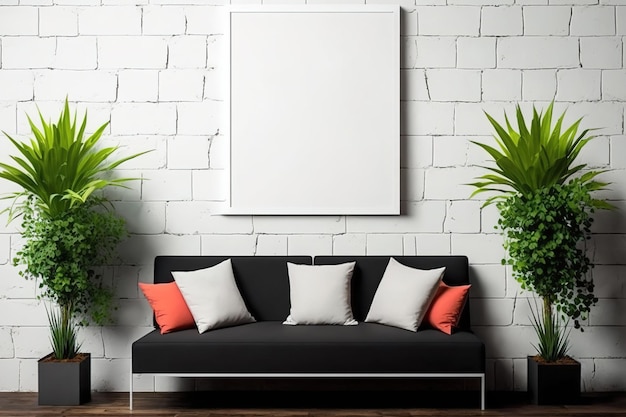 Blank Wall Mockup Kleurrijk Wall Art Mockup Interieur