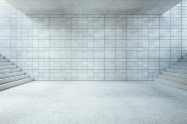 Blank wall in underground hall