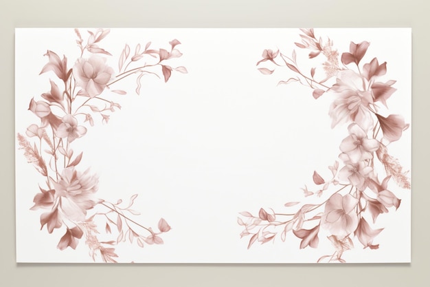 Blank wedding invitation card with ornate borders