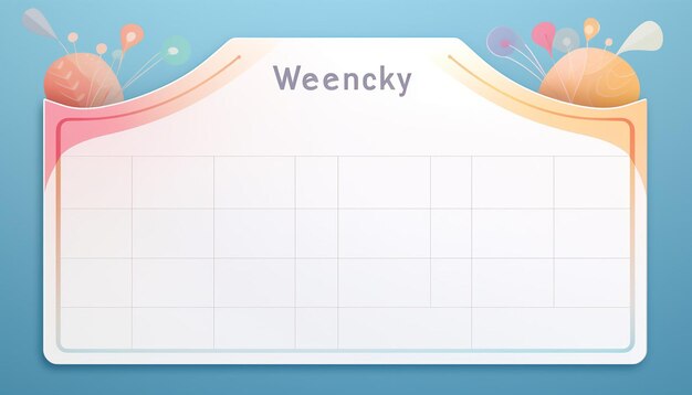 Photo a blank weekly calendar