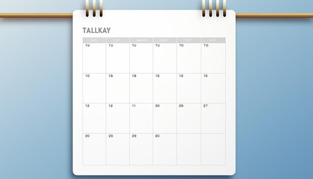 a blank weekly calendar