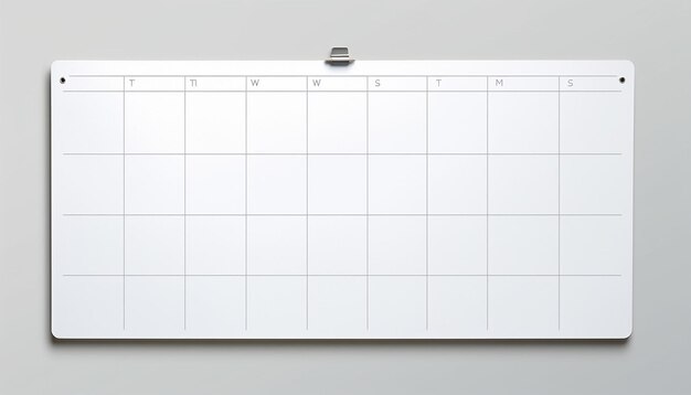 Photo a blank weekly calendar