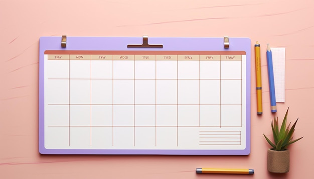 Photo a blank weekly calendar