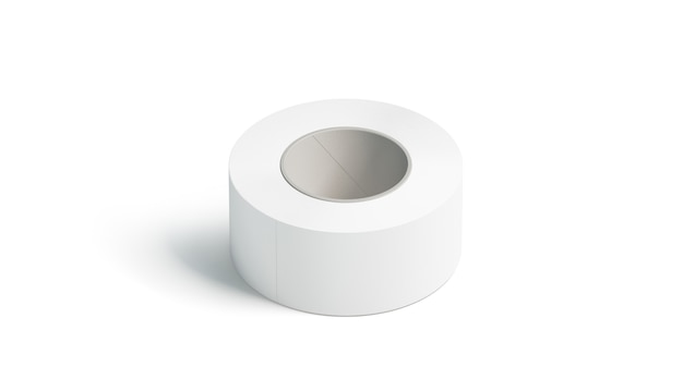 Blank white adhesive tape , lying isolated,