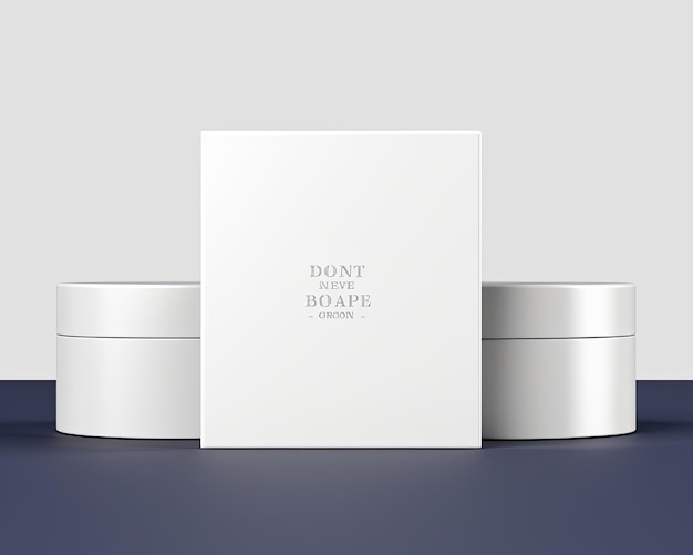 Photo blank white aluminum packaging mockup for skin care products
