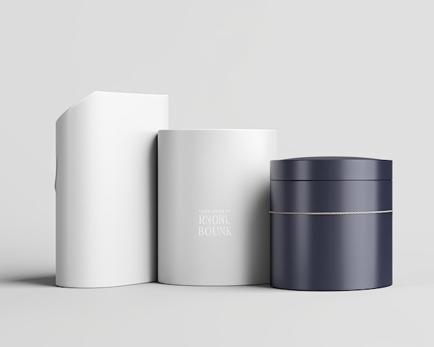 Blank white aluminum packaging mockup for skin care products