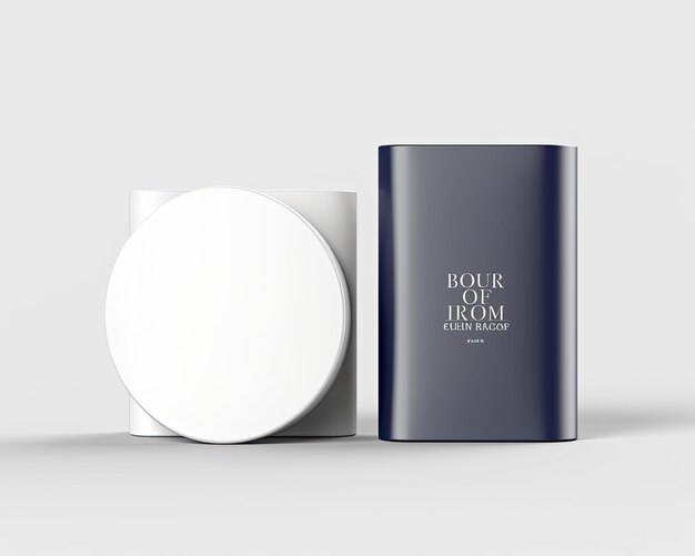 Photo blank white aluminum packaging mockup for skin care products