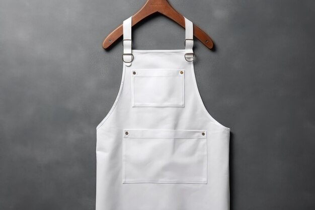 A blank white apron