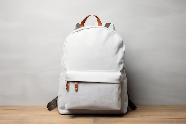 Photo a blank white backpack