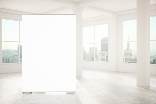 Blank white banner