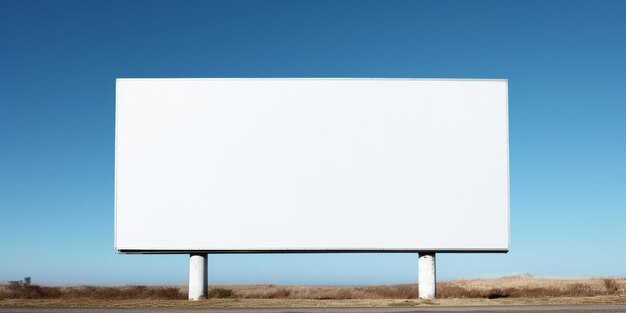 Photo blank white billboard against the blue sky generative ai