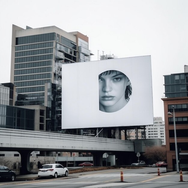 Photo blank white billboard outdoor