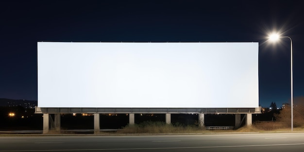 Blank white billboard signage empty info banner street banner Mock up for advertisement Generated by AI