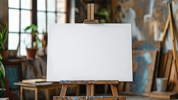 A blank white board to hold a picture or guest list white board that is blank for drawing