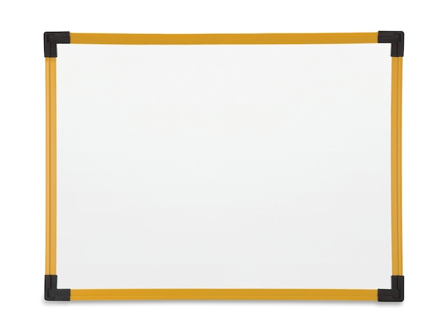 Blank white board isolated on white