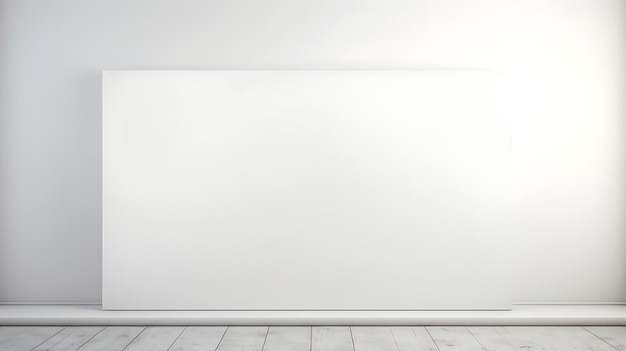 Photo blank white board on the wall in empty room