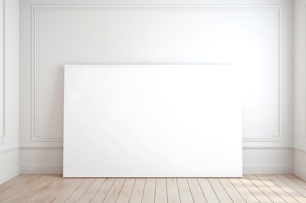 Photo blank white board on white background