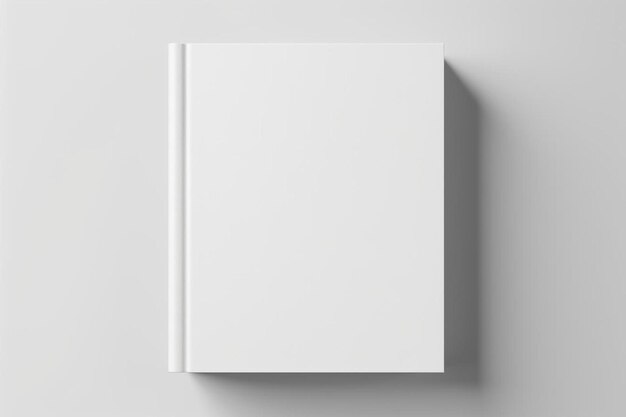 Photo a blank white book on a gray surface