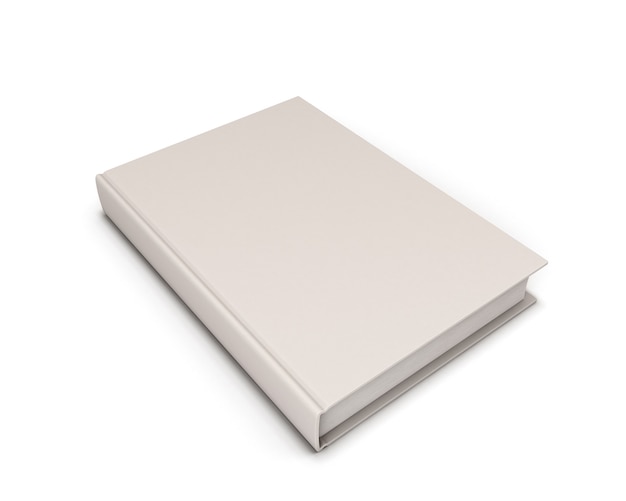 白で隔離の空白の白い本。 3Dレンダリングイラスト。