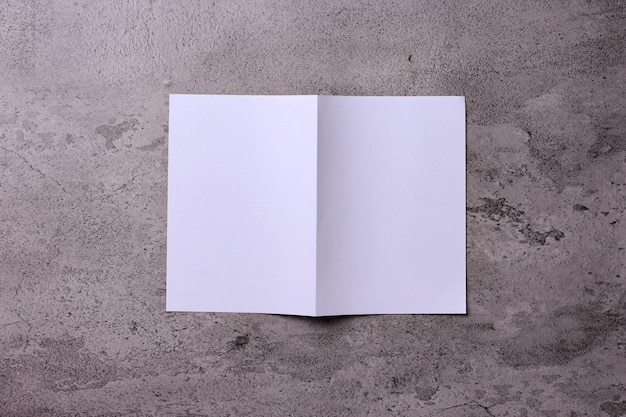 Blank white brochure mockup, back side view. Leaflet cover presentation.