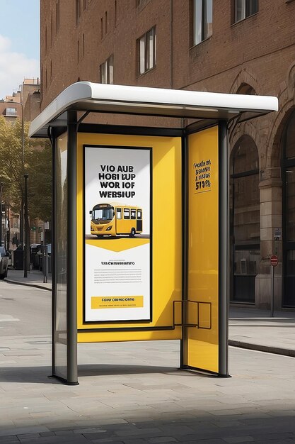 Blank White Bus Shelter Advertentie Mockup Aanpasbare Ontwerpruimte