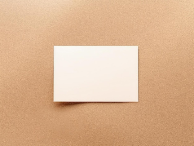 Photo blank white business card on a beige background