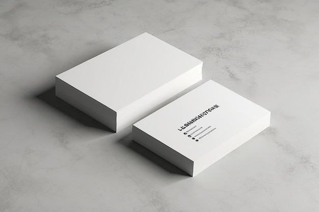 Photo blank white business card on concrete 3d rendering illustration