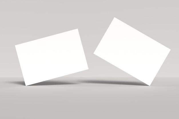 Blank white business cards mock up. 3d render