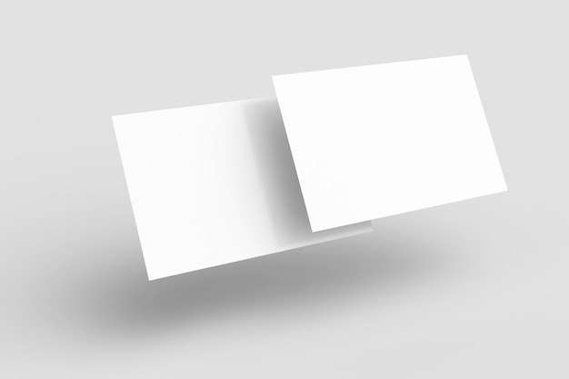 Photo blank white business cards mock up. 3d render