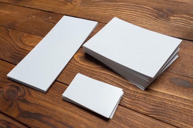 Blank white business cards