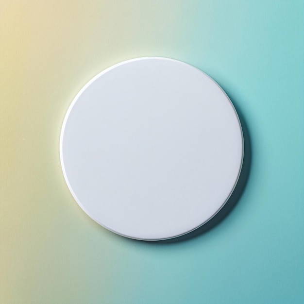 Blank white button pin badge mockup on isolated vivid color background