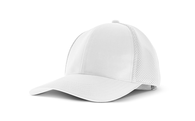 Photo blank white canvas cap for premium clothing accessary design businessman