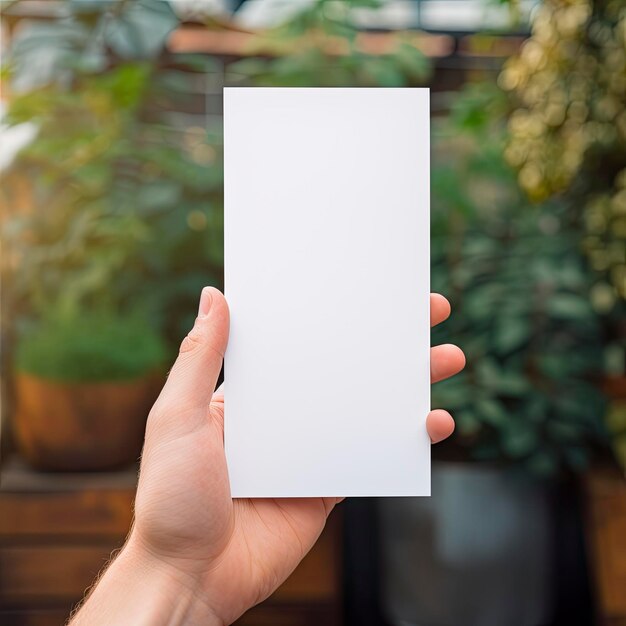 Blank white card mockup template