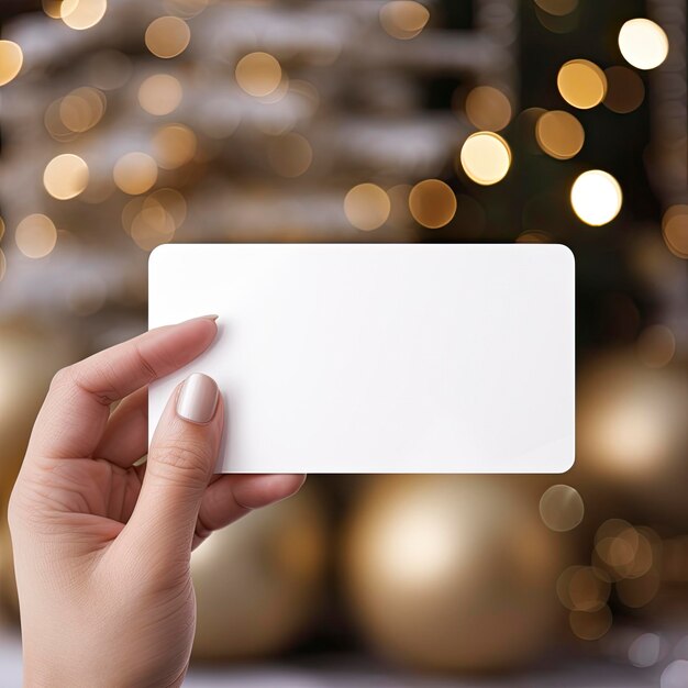 Photo blank white card mockup template