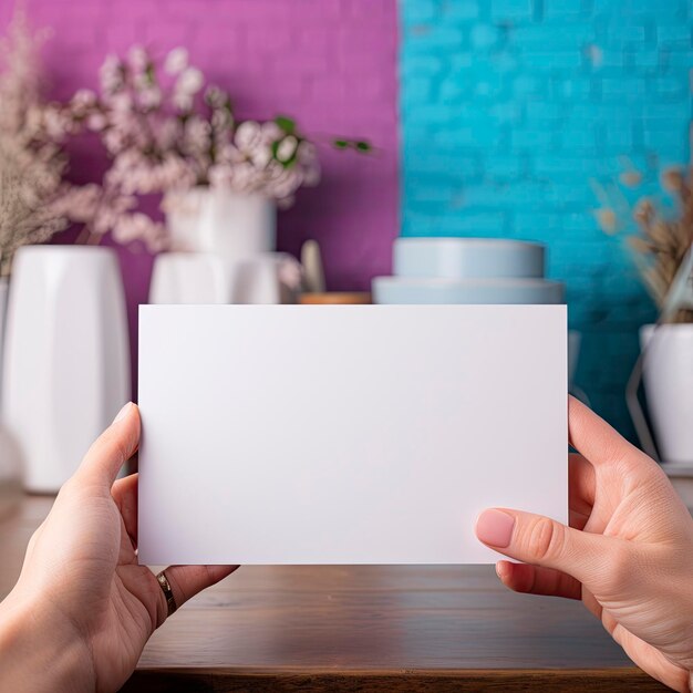 Blank white card mockup template