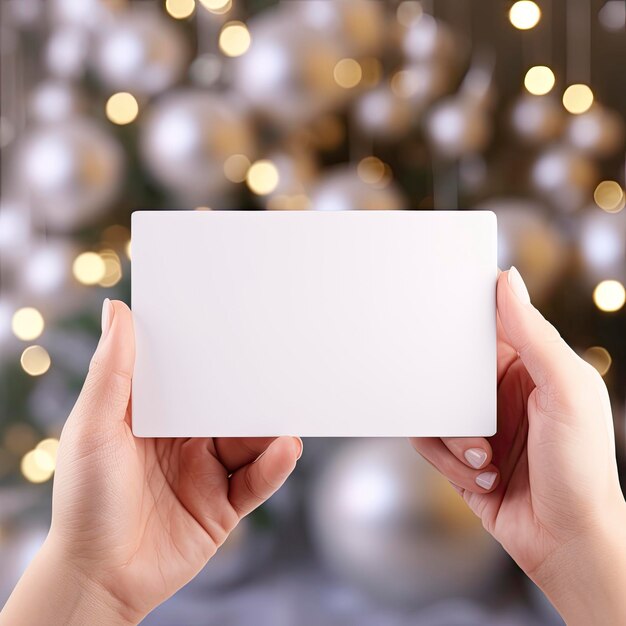 Blank white card mockup template