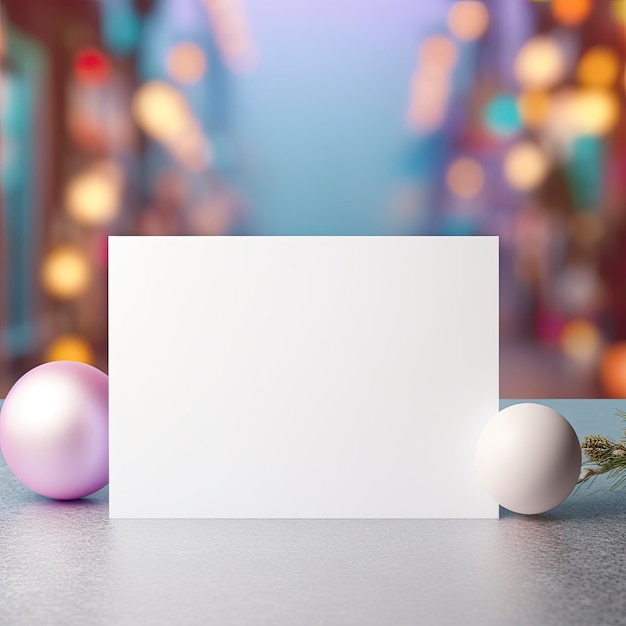 Blank white card mockup template