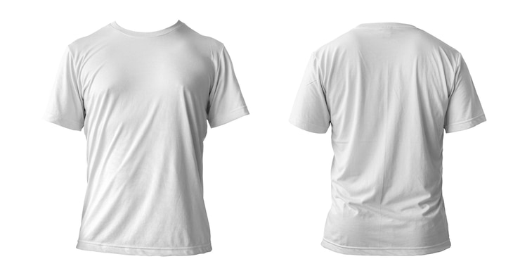 Photo blank white clean tshirt mockup isolated front view empty tshirt model mock up clear fabric cloth for football or style outfit template