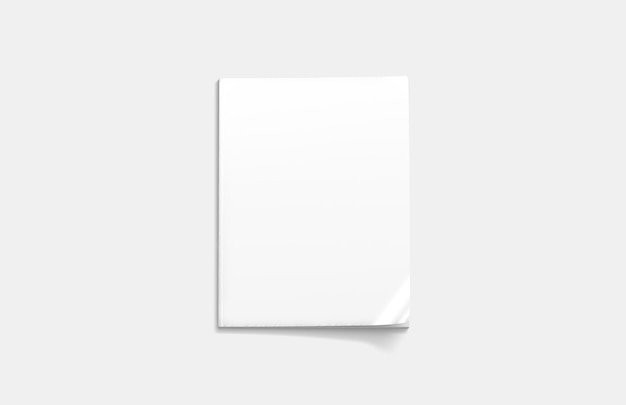 Photo blank white closed magazine mockup a4 top view 3d rendering isolated clean notebook mock up with