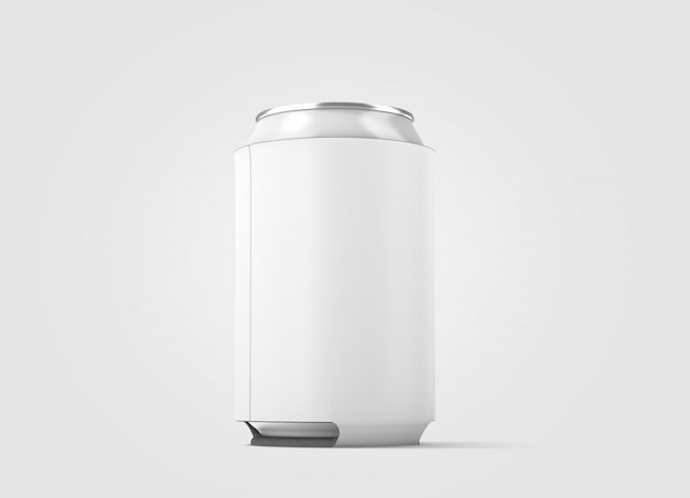 Photo blank white collapsible beer can