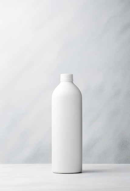 Blank white cosmetic bottle on white background