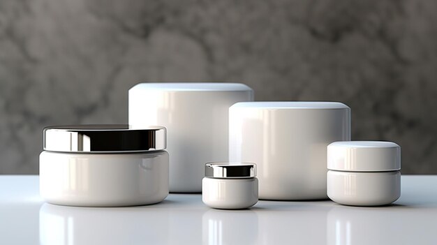 Blank white cosmetic skincare makeup container Generative AI