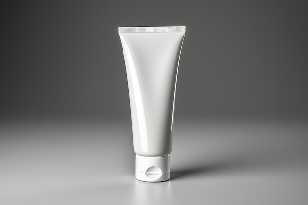 Blank White Cosmetic Tube Mockup on Dark Background