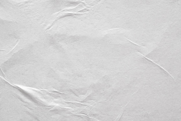 빈 흰색 구겨진 및 주름 잡은 종이 포스터 텍스처