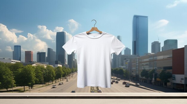 Foto blank white display area set en t-shirt achtergrond behang